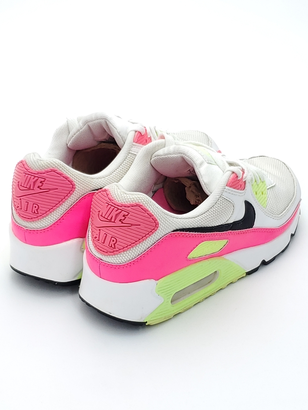 NIKE Air Max 90 Sneakers Watermelon White/Pink Neon Activewear Shoes Womens Sz 9 - Picture 5 of 10